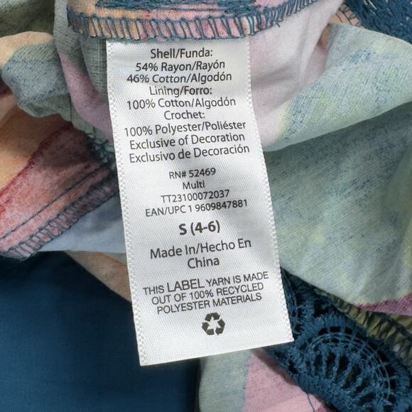 Tiered Maxi Skirt Convertible Dress S Floral Colorful Beach Boho Tropical Hippie - Picture 8 of 12